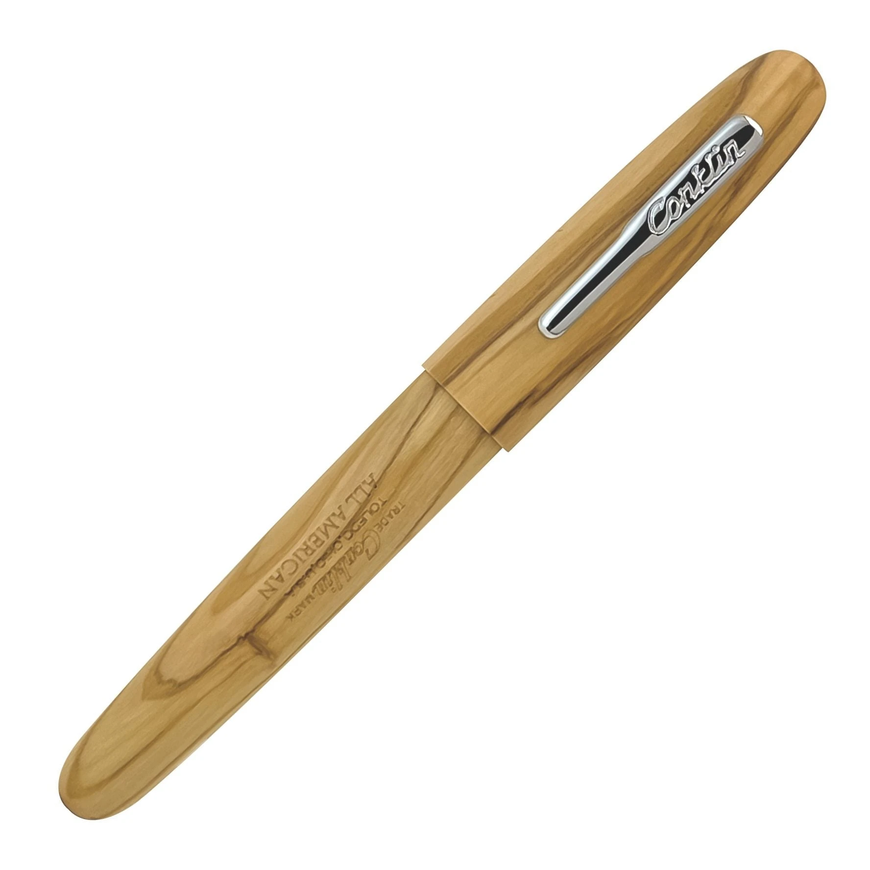 Conklin All American Limited Edition Olive Wood Rollerball Pen, Chrome Trim 4 Conklin All American Limited Edition Olive Wood Rollerball Pen, Chrome Trim - Image 2