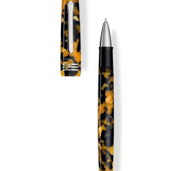 Tibaldi N60 Amber Yellow Resin Rollerball Pen, Palladium Trim